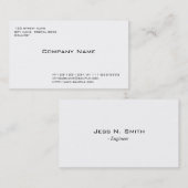 Carte De Visite blanc simple et uni (Devant / Derrière)