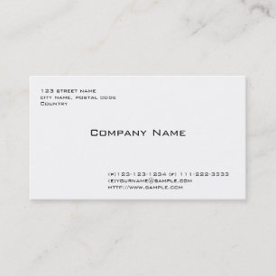 Carte De Visite blanc simple et uni
