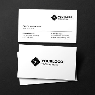 Carte De Visite Blanc Simple Générique Ajoutez Votre Logo