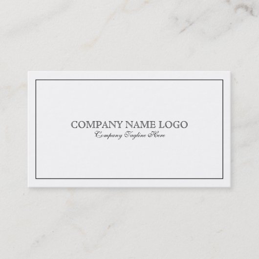 Carte De Visite Blanc Simple Moderne Avec Bordure Noire Tin (Devant)