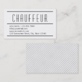 Carte de visite blanc simple moderne de chauffeur (Devant / Derrière)