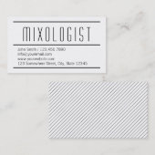Carte de visite blanc simple moderne de Mixologist (Devant / Derrière)