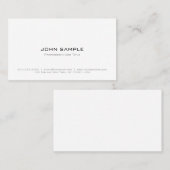 Carte De Visite Blanc simple moderne élégant professionnel (Devant / Derrière)