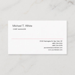 Carte De Visite Blanc Simple Moderne Minimaliste Professionnel