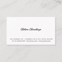 Carte de visite blanc simple professionnel