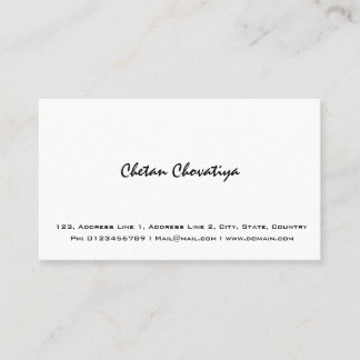 Carte de visite blanc simple professionnel