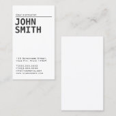 Carte de visite blanc simple simple de golf (Devant / Derrière)