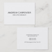 Carte De Visite Blanc Simple Unique Moderne Professionnel (Devant / Derrière)