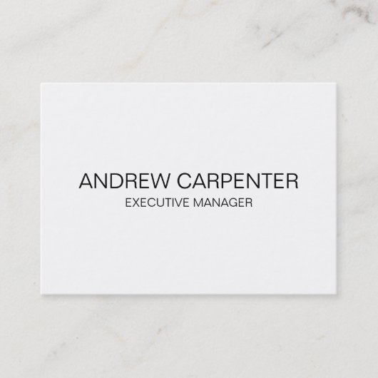 Carte De Visite Blanc Simple Unique Moderne Professionnel (Devant)