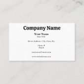 Carte De Visite Blanc sur Blanc Gold Bar Générique Adaptable (Dos)