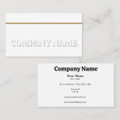 Carte De Visite Blanc sur Blanc Gold Bar Générique Adaptable (Devant / Derrière)