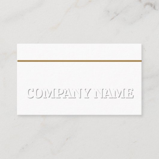 Carte De Visite Blanc sur Blanc Gold Bar Générique Adaptable (Devant)