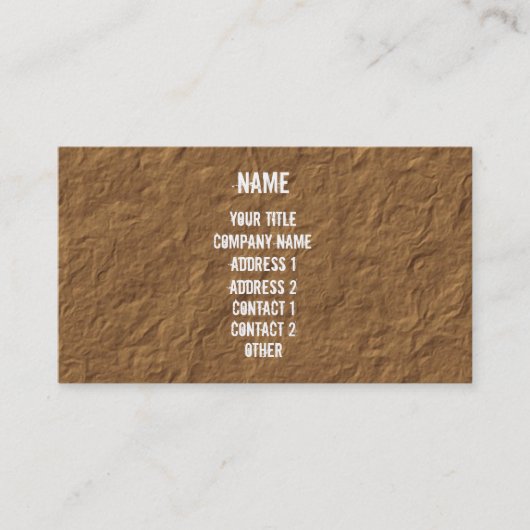 Carte De Visite Blanc sur parchemin concassé (Devant)