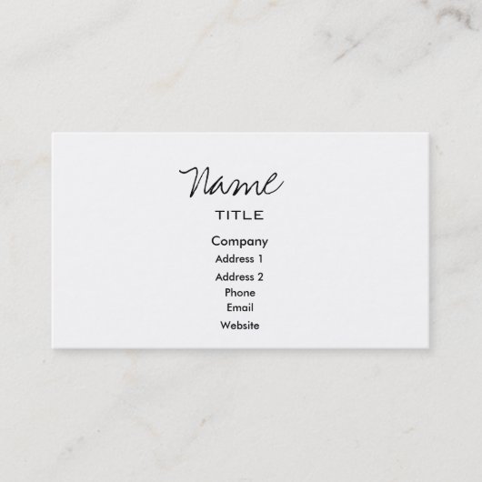 Carte de visite blanc tendance minimal (Devant)