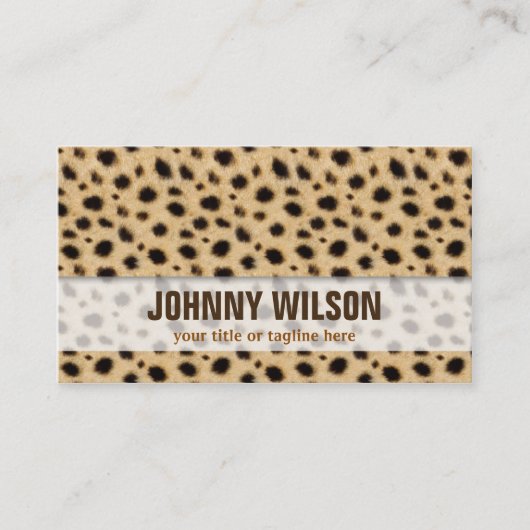 Carte De Visite Blanc translucide d'impression élégant de Leppard (Devant)