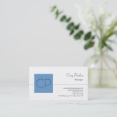 Carte de visite blanc Trend Blue Strigramme (Debout devant)