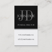 Carte De Visite Blanc vertical de directeur des pompes funèbres (Dos)