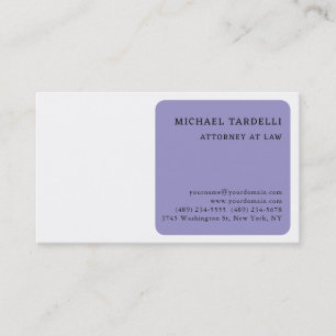 Carte De Visite Blanc Violet Clair Minimaliste Classique