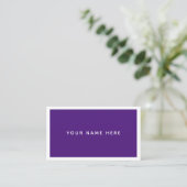 Carte de visite blanc violet minimal (Debout devant)