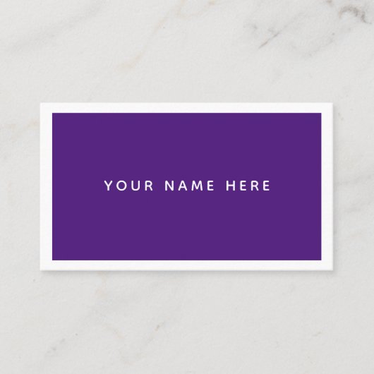 Carte de visite blanc violet minimal (Devant)