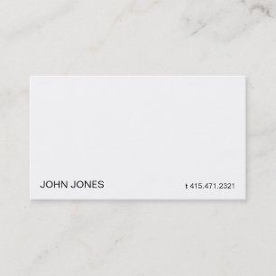Carte De Visite Blanc XX