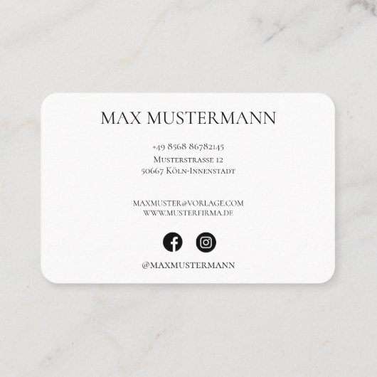 Carte de visite blanche (Dos)