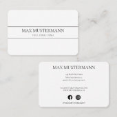 Carte de visite blanche (Devant / Derrière)