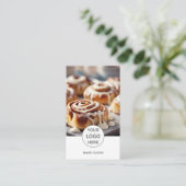 Carte de visite blanche avec code QR de photo de l (Debout devant)