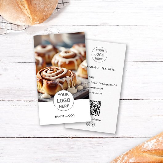 Carte de visite blanche avec code QR de photo de l