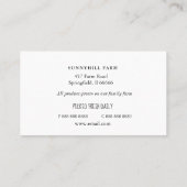 Carte de visite blanche avec légume à l'aquarelle (Dos)