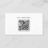 Carte de visite blanche avec QR code logo de base (Dos)