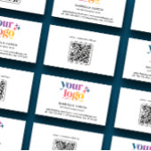Carte de visite blanche avec QR code logo de base