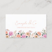Carte de visite blanche, classique orange rose flo (Dos)