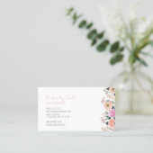 Carte de visite blanche, classique orange rose flo (Debout devant)