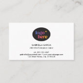 Carte de visite blanche code QR logo moderne (Devant)