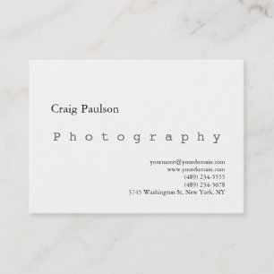 Carte de visite blanche de photographie tendance d