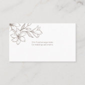 Carte De Visite BLANCHE | Fleur minimaliste chic (Dos)