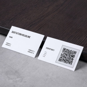 carte de visite blanche minimaliste - Code QR