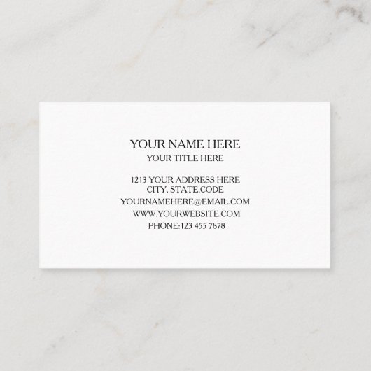 Carte de visite blanche minimaliste professionnell (Dos)