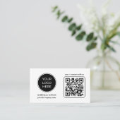 Carte de visite blanche moderne avec logo scannabl (Debout devant)