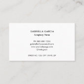 Carte de visite blanche moderne avec logo scannabl (Dos)