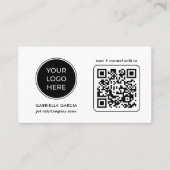 Carte de visite blanche moderne avec logo scannabl (Devant)