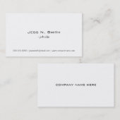 Carte de visite blanche simple et simple (Devant / Derrière)