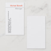 Carte de visite blanche tendance et propre (Devant / Derrière)