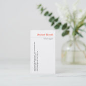 Carte de visite blanche tendance et propre (Debout devant)
