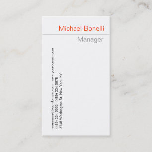 Carte de visite blanche tendance et propre