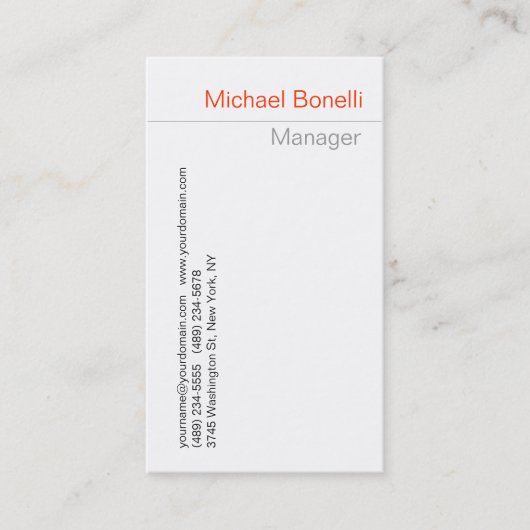 Carte de visite blanche tendance et propre (Devant)