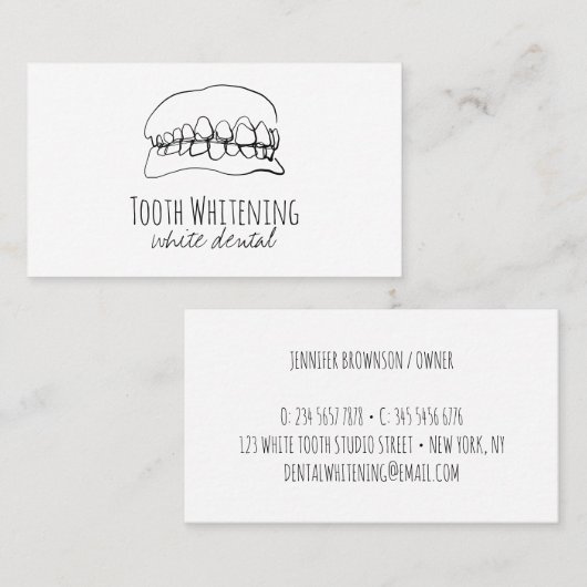 Carte De Visite Blanchissement dentaire (Devant / Derrière)