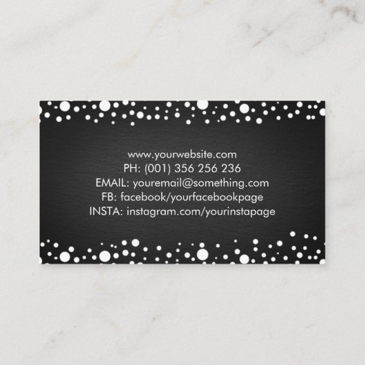 Carte De Visite Blancs Dot Art Splatter Camera Shutter (Dos)