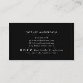 Carte De Visite Blancs et Couleur personnalisée Script moderne (Dos)